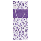Happy 85th Birthday Number Pattern Paars/White Wijn Cadeautas (Achterkant)