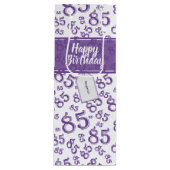 Happy 85th Birthday Number Pattern Paars/White Wijn Cadeautas (Voorkant)
