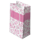 Happy 85th Birthday Number Pattern Pink/White Klein Cadeauzakje (Achterkant Gekanteld)