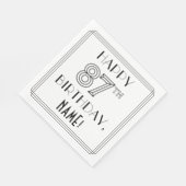 HAPPY 87TH BIRTHDAY; Art Deco Style; aangepaste na Servet (Hoek)