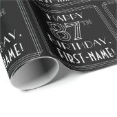 HAPPY 87TH BIRTHDAY; Art Deco Style met aangepaste Cadeaupapier (Rol Hoek)