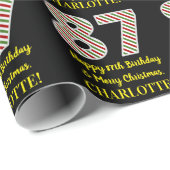 Happy 87th Birthday & Merry Kerstmis, aangepaste n Cadeaupapier (Rol Hoek)