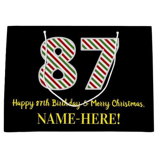 Happy 87th Birthday & Merry Kerstmis, aangepaste n Groot Cadeauzakje (Voorkant)