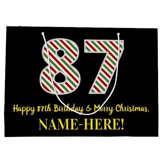 Happy 87th Birthday & Merry Kerstmis, aangepaste n Groot Cadeauzakje (Achterkant)