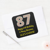Happy 87th Birthday & Merry Kerstmis, aangepaste n Vierkante Sticker (Envelop)
