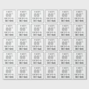 HAPPY 88th BIRTHDAY; Art Deco Style; aangepaste na Cadeaupapier