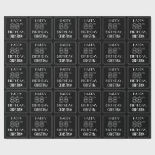 HAPPY 88TH BIRTHDAY; Art Deco Style met aangepaste Cadeaupapier
