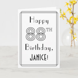 Happy 88th Birthday, Art Deco Style met aangepaste Kaart