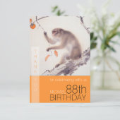 Happy 88th Birthday japanese schilderij aap TYC Bedankkaart (Staand voorkant)