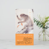 Happy 88th Birthday japanese schilderij apenaap VF (Staand voorkant)