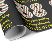 Happy 88th Birthday & Merry Kerstmis, aangepaste n Cadeaupapier (Rol Hoek)