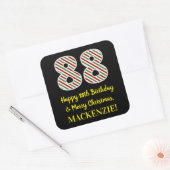 Happy 88th Birthday & Merry Kerstmis, aangepaste n Vierkante Sticker (Envelop)