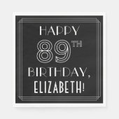 HAPPY 89TH BIRTHDAY; Art Deco Style; aangepaste na Servet (Voorkant)
