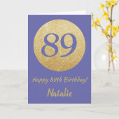 Happy 89th Birthday en Gold Glitter Kaart (Gele Bloem)