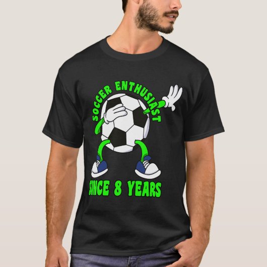 Happy 8 Birthdag 8 jaar oude Dabbing Soccer 8th Bi T-shirt (Voorkant)