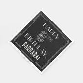 HAPPY 8TH BIRTHDAY; Art Deco Style; aangepaste naa Servet (Hoek)