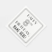 HAPPY 8TH BIRTHDAY; Art Deco Style; aangepaste naa Servet (Hoek)