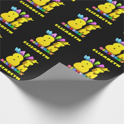 Happy 8th Birthday Cadeaupapier (Hoek)