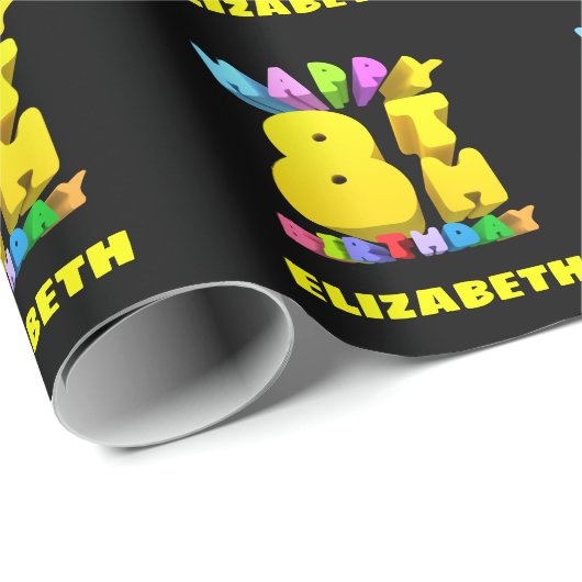 Happy 8th Birthday Cadeaupapier (Rol Hoek)