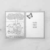 Happy 8th Birthday Colour Card Kaart (Binnen)