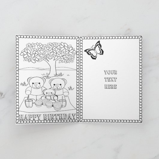 Happy 8th Birthday Colour Card Kaart (Binnen)