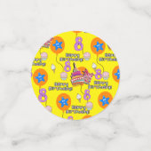 Happy 8th Birthday Confetti, #8 Yellow & Black Confetti (Kleine voorkant)