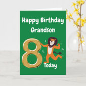 Happy 8th Birthday Grandson Kaart (Gele Bloem)