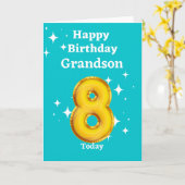 Happy 8th Birthday Grandson Kaart (Gele Bloem)