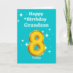 Happy 8th Birthday Grandson Kaart<br><div class="desc">Een mooie kaart voor je kleinzoon op zijn achtste verjaardag.</div>