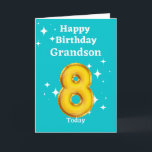 Happy 8th Birthday Grandson Kaart<br><div class="desc">Een mooie kaart voor je kleinzoon op zijn achtste verjaardag.</div>