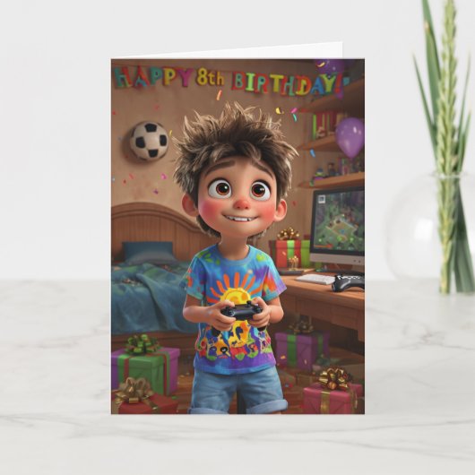 Happy 8th Birthday Kaart (Voorkant)