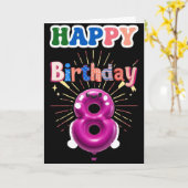 Happy 8th Birthday Kaart (Gele Bloem)