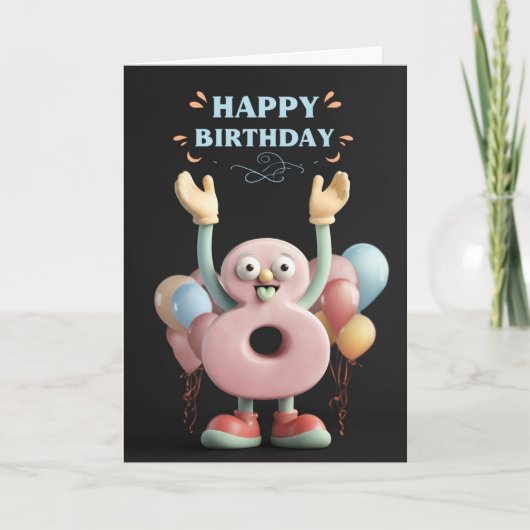 Happy 8th Birthday-kaart Kaart (Voorkant)