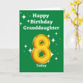 Happy 8th Birthday Kaart kleindochter (Gele Bloem)