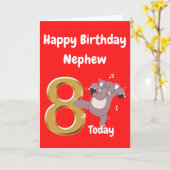 Happy 8th Birthday Nephew Kaart (Gele Bloem)