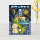 Happy 8th Birthday Plantet's Boy, Outerspace Kaart (Gele Bloem)