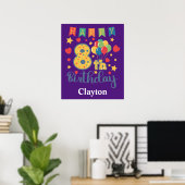 Happy 8th Birthday Poster (Thuiskantoor)