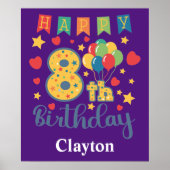 Happy 8th Birthday Poster (Voorkant)