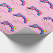 Happy 8th Birthday Rainbow Name Cadeaupapier (Hoek)