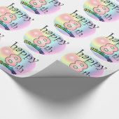 Happy 8th Birthday (roze) Cadeaupapier (Hoek)