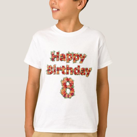 Happy 8th Birthday T-shirt (Voorkant)