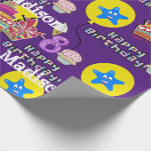 Happy 8th Birthday Wrapping Paper Balloons #8 Cadeaupapier (Hoek)