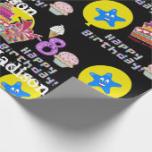 Happy 8th Birthday Wrapping Paper Balloons #8 Cadeaupapier (Hoek)
