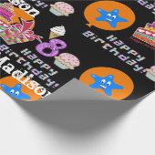 Happy 8th Birthday Wrapping Paper Balloons #8 Cadeaupapier (Hoek)