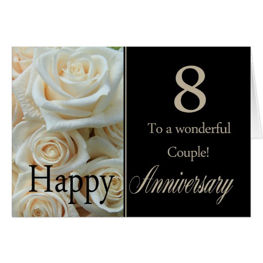 Happy 8th Jubileum rozen (Voorkant Horizontaal)