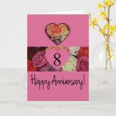 Happy 8th Jubileum rozen Kaart (Gele Bloem)