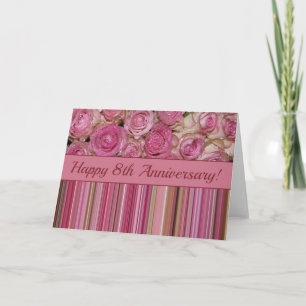 Happy 8th Jubileum rozen Kaart