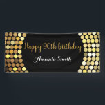 Happy 90th Birthday Banner Black en Gold Glitter<br><div class="desc">Fijne 90ste verjaardag Banner voor vrouwen of man. Black and Gold Glitter Birthday Party Banner. Glitter Confetti. Zwarte en witte strepen. Afdrukbaar digitaal. Klik voor verdere aanpassingen op de knop "Aanpassen" en gebruik onze ontwerptool om deze sjabloon te wijzigen.</div>