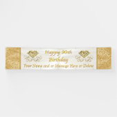 Happy 90th Birthday Banner met JOUW TEKST (Horizontaal)