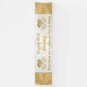 Happy 90th Birthday Banner met JOUW TEKST (Verticaal)